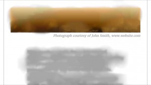 In landscape view, the figcaption looks just the way we want it to.